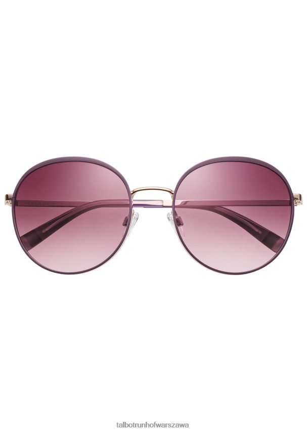 Talbot Runhof Akcesoria jagoda kobiety okrągłe okulary przeciwsłoneczne Scarlett 0RPB2J434