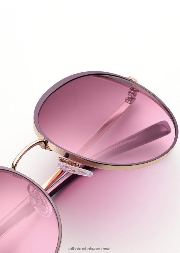 Talbot Runhof Akcesoria jagoda kobiety okrągłe okulary przeciwsłoneczne Scarlett 0RPB2J434