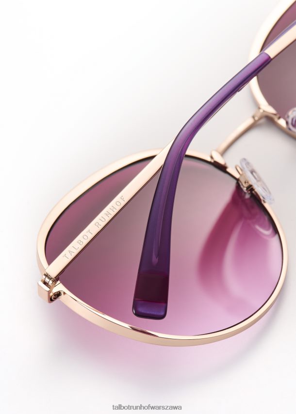 Talbot Runhof Akcesoria jagoda kobiety okrągłe okulary przeciwsłoneczne Scarlett 0RPB2J434