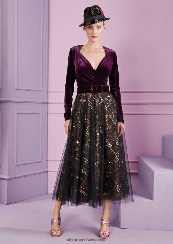 Talbot Runhof Akcesoria bakłażan fioletowy kobiety spadek paska 1 0RPB2J396