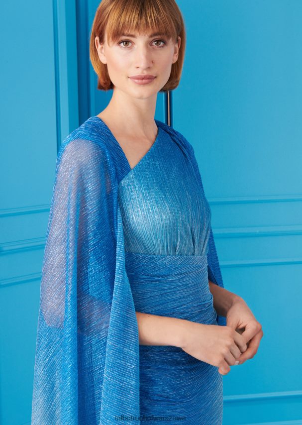 Talbot Runhof odzież Turkusowy niebieski kobiety suknia wieczorowa foulard4 0RPB2J48