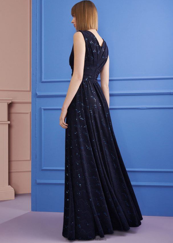 Talbot Runhof odzież błękit armady kobiety suknia wieczorowa colson3 0RPB2J22