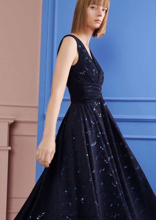 Talbot Runhof odzież błękit armady kobiety suknia wieczorowa colson3 0RPB2J22