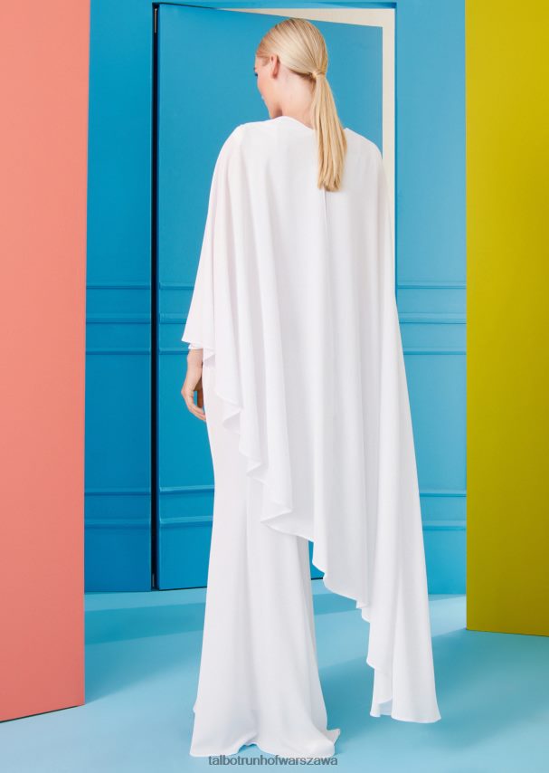 Talbot Runhof odzież biały kobiety suknia wieczorowa foulard3 0RPB2J68