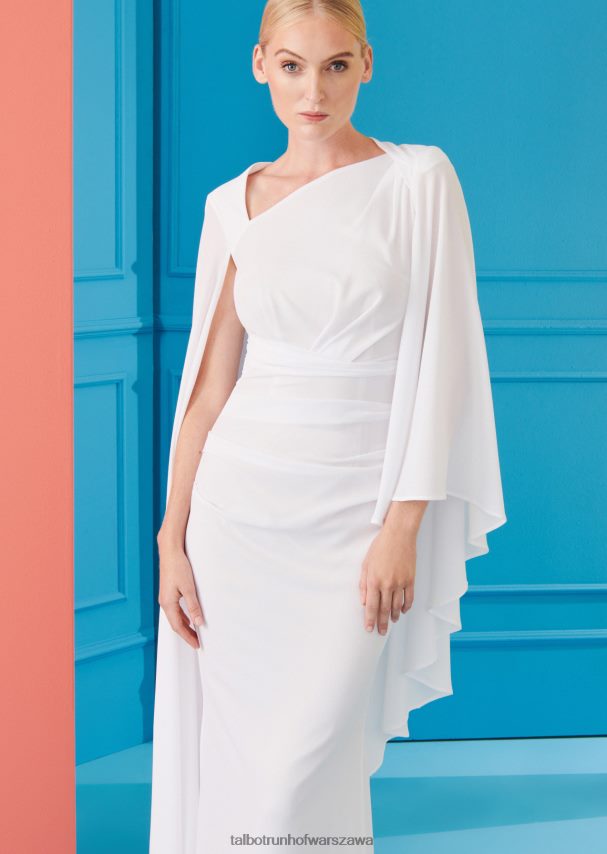 Talbot Runhof odzież biały kobiety suknia wieczorowa foulard3 0RPB2J68