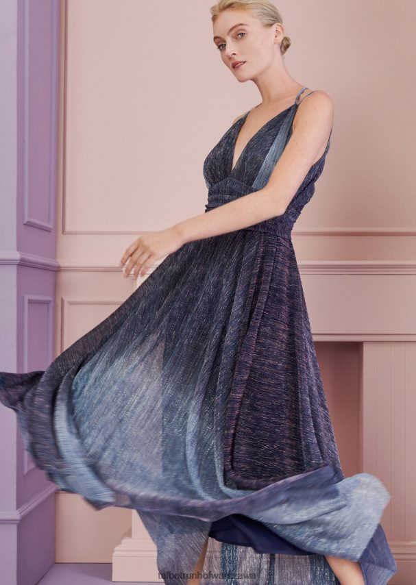 Talbot Runhof odzież elektryczny błękit kobiety suknia wieczorowa hoja1 0RPB2J14