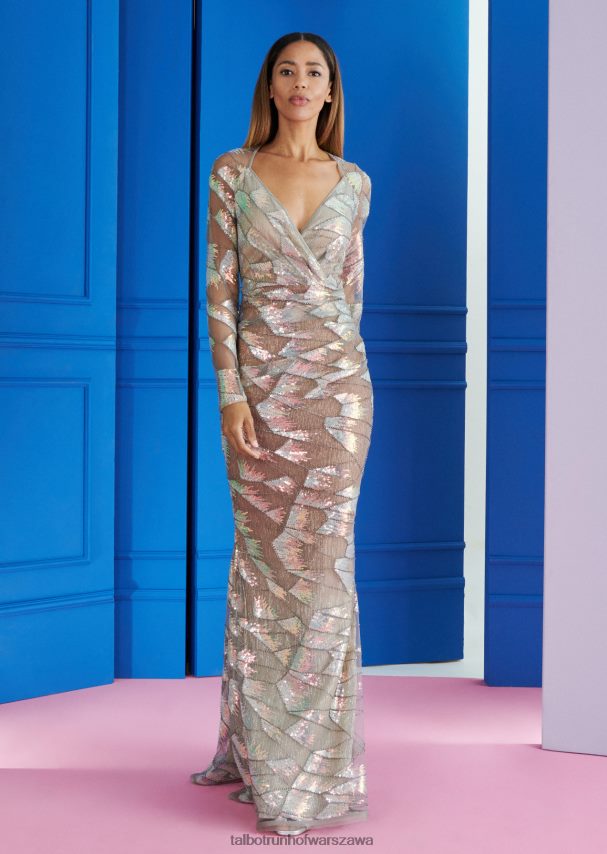 Talbot Runhof odzież srebro kobiety suknia wieczorowa gonroy2 0RPB2J83