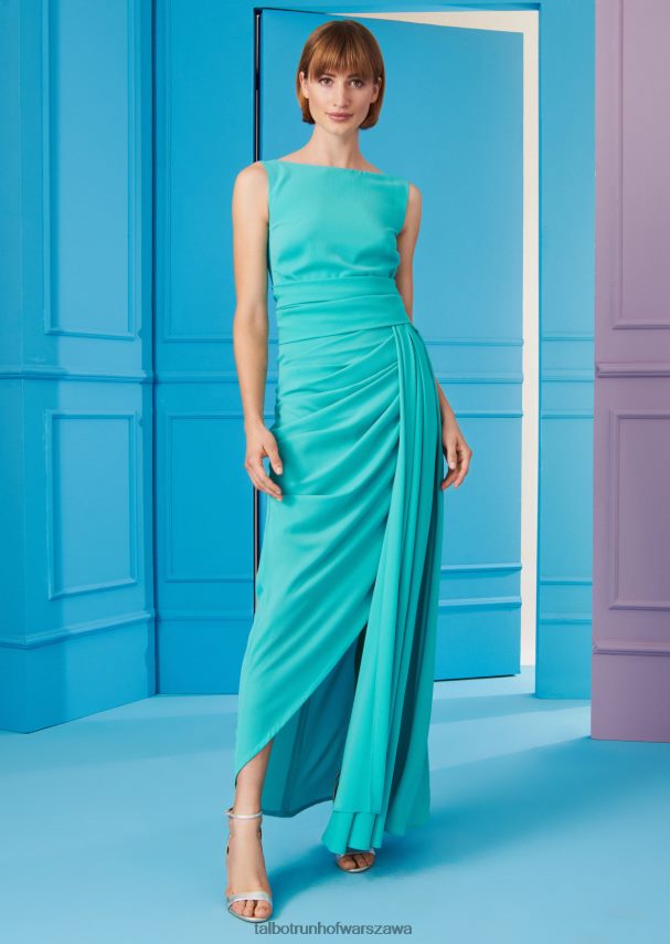 Talbot Runhof odzież turkus basenowy kobiety sukienka midi gobhan2 0RPB2J58