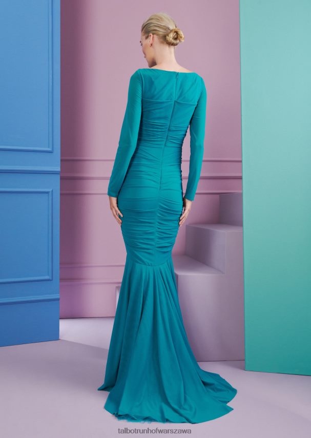 Talbot Runhof odzież turkus zatokowy kobiety suknia wieczorowa złotnik2 0RPB2J6