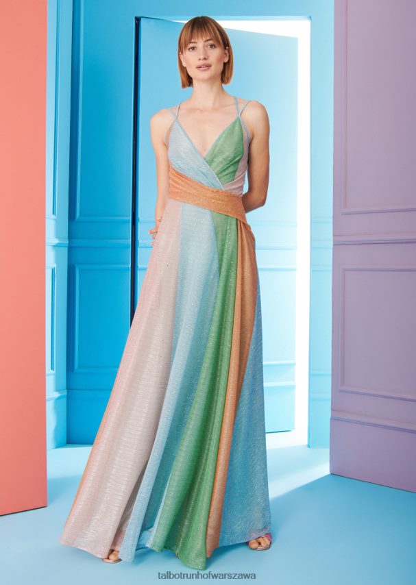 Talbot Runhof odzież wymieszaj kolor turkusowy kobiety suknia wieczorowa solberg8 0RPB2J39