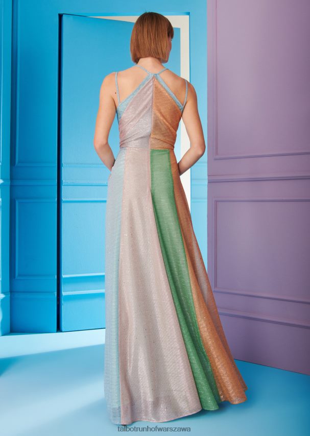 Talbot Runhof odzież wymieszaj kolor turkusowy kobiety suknia wieczorowa solberg8 0RPB2J39
