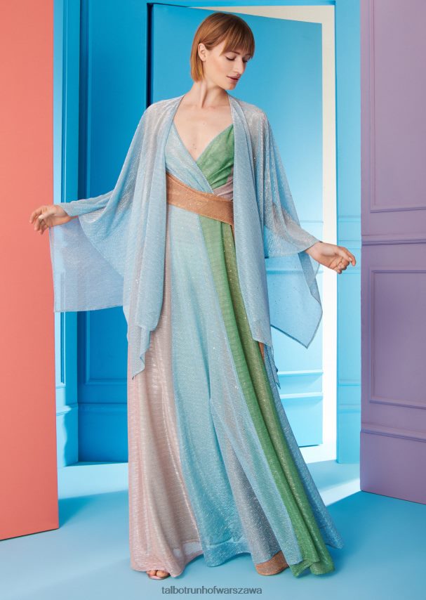 Talbot Runhof odzież wymieszaj kolor turkusowy kobiety suknia wieczorowa solberg8 0RPB2J39