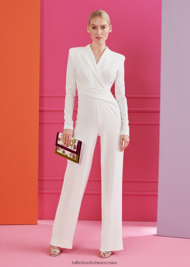 Talbot Runhof odzież biały kobiety kombinezon bisma1 0RPB2J259