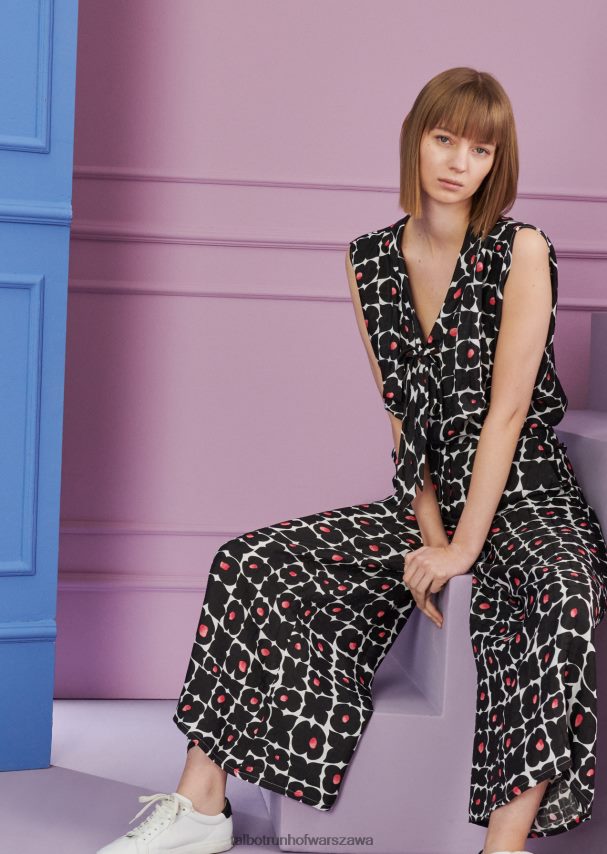 Talbot Runhof odzież czarny biały kobiety kombinezon difesa3 0RPB2J260