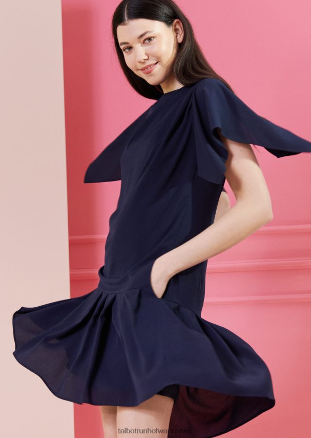 Talbot Runhof odzież błękit armady kobiety sukienka dzienna Godfrey1 0RPB2J247