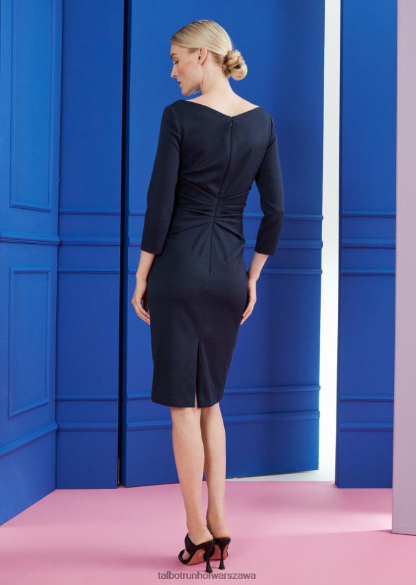 Talbot Runhof odzież błękit armady kobiety sukienka dzienna honor3 0RPB2J220