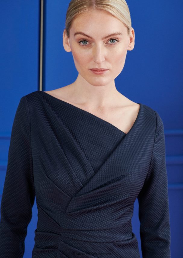 Talbot Runhof odzież błękit armady kobiety sukienka dzienna honor3 0RPB2J220