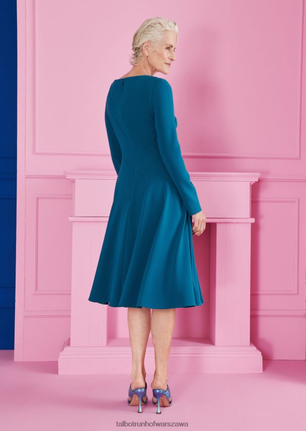 Talbot Runhof odzież błękit galapago kobiety sukienka dzienna coswig6 0RPB2J202