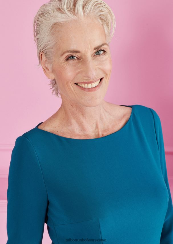 Talbot Runhof odzież błękit galapago kobiety sukienka dzienna coswig6 0RPB2J202