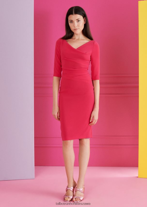 Talbot Runhof odzież begonia różowa kobiety sukienka dzienna komoe4 0RPB2J224