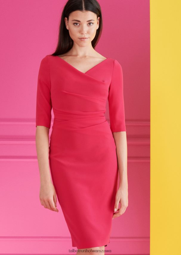 Talbot Runhof odzież begonia różowa kobiety sukienka dzienna komoe4 0RPB2J224