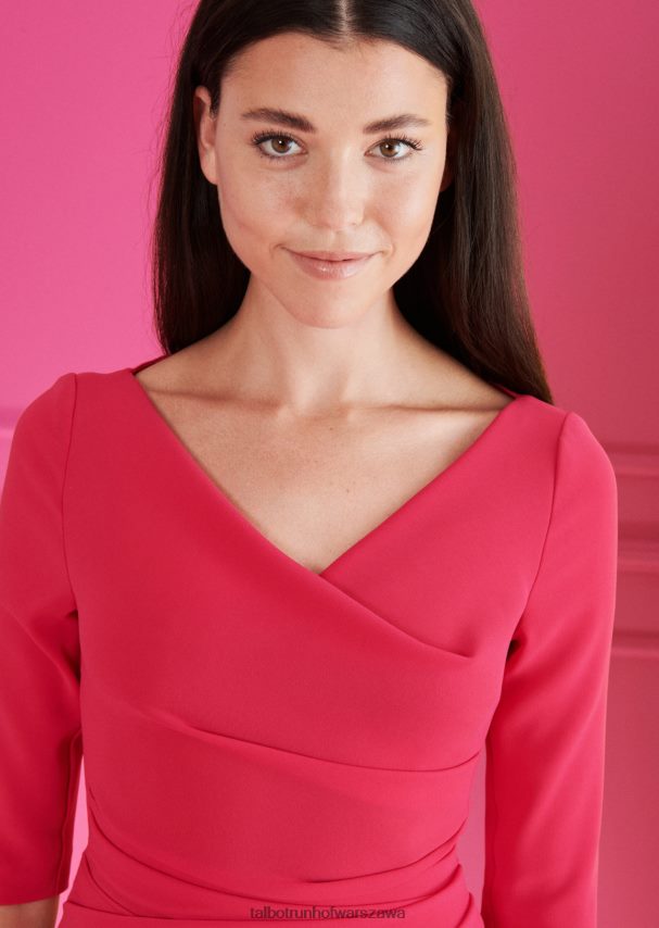 Talbot Runhof odzież begonia różowa kobiety sukienka dzienna komoe4 0RPB2J224