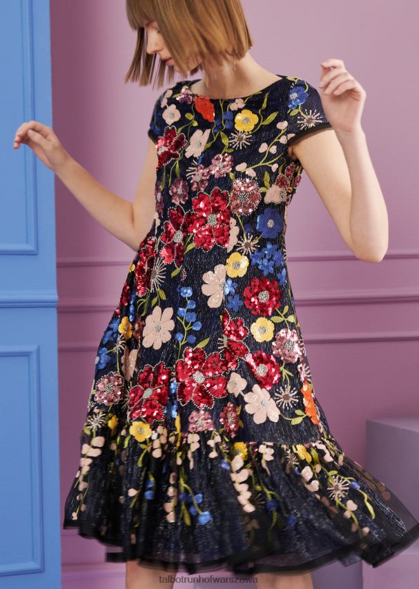 Talbot Runhof odzież czarny kobiety sukienka koktajlowa Fontelina9 0RPB2J173