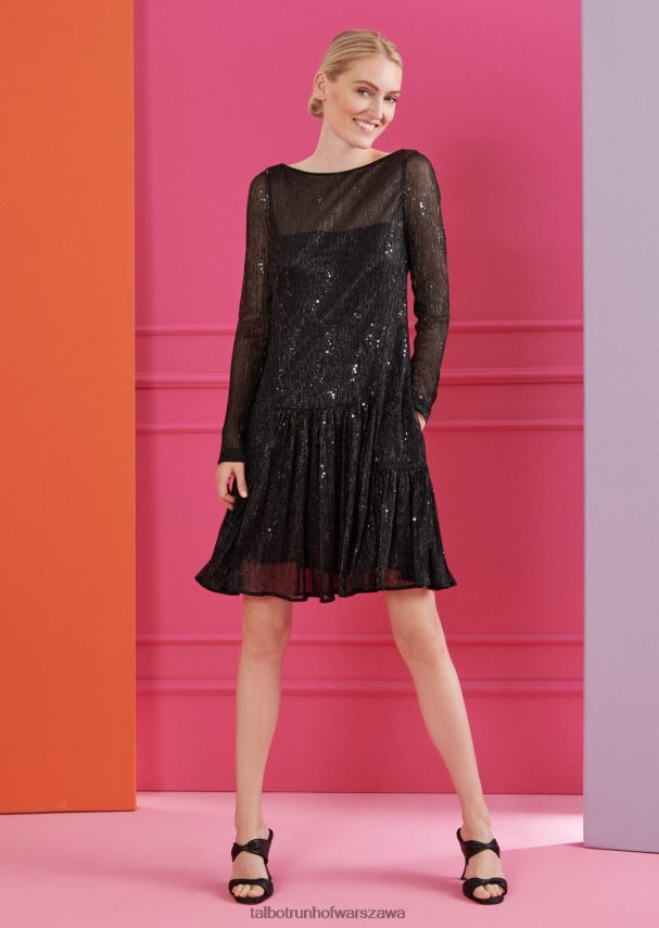 Talbot Runhof odzież czarny kobiety sukienka koktajlowa folklorystyczny5 0RPB2J228