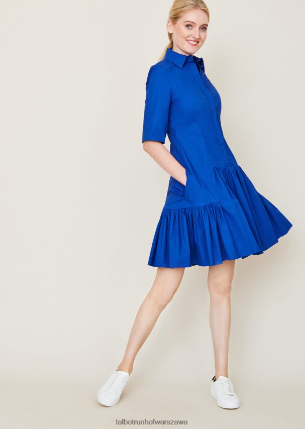 Talbot Runhof odzież elektryczny błękit kobiety sukienka dzienna Dontos1 0RPB2J246