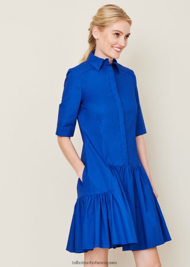 Talbot Runhof odzież elektryczny błękit kobiety sukienka dzienna Dontos1 0RPB2J246