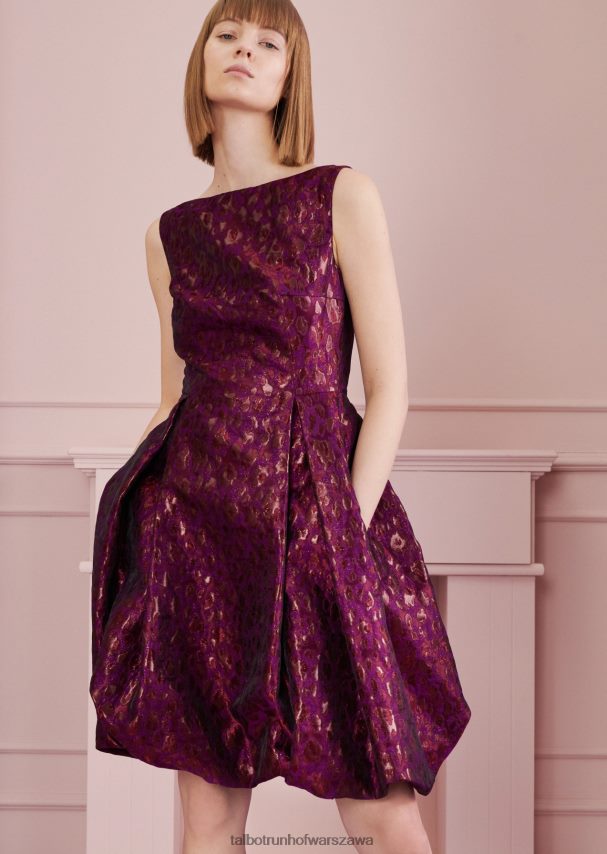 Talbot Runhof odzież fuksjowa czerwień kobiety sukienka koktajlowa koralowa5 0RPB2J169