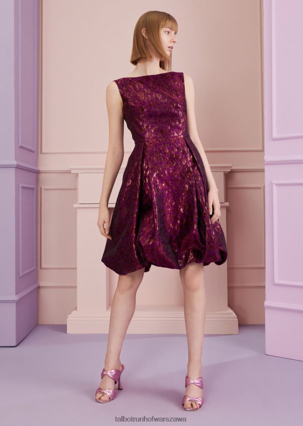 Talbot Runhof odzież fuksjowa czerwień kobiety sukienka koktajlowa koralowa5 0RPB2J169