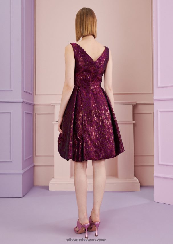 Talbot Runhof odzież fuksjowa czerwień kobiety sukienka koktajlowa koralowa5 0RPB2J169