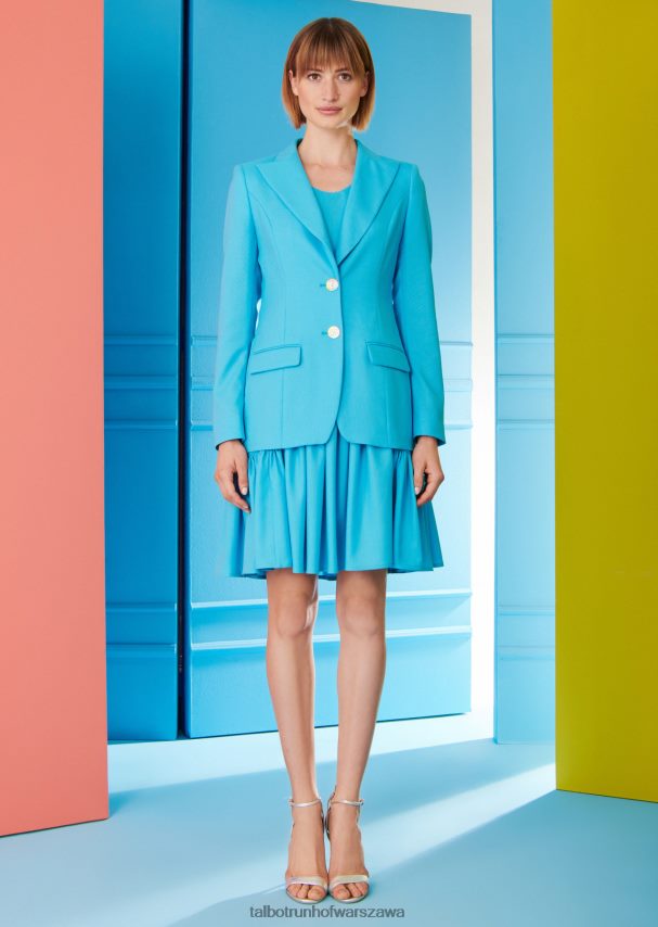 Talbot Runhof odzież głęboki błękit wody kobiety sukienka dzienna hosianna1 0RPB2J195