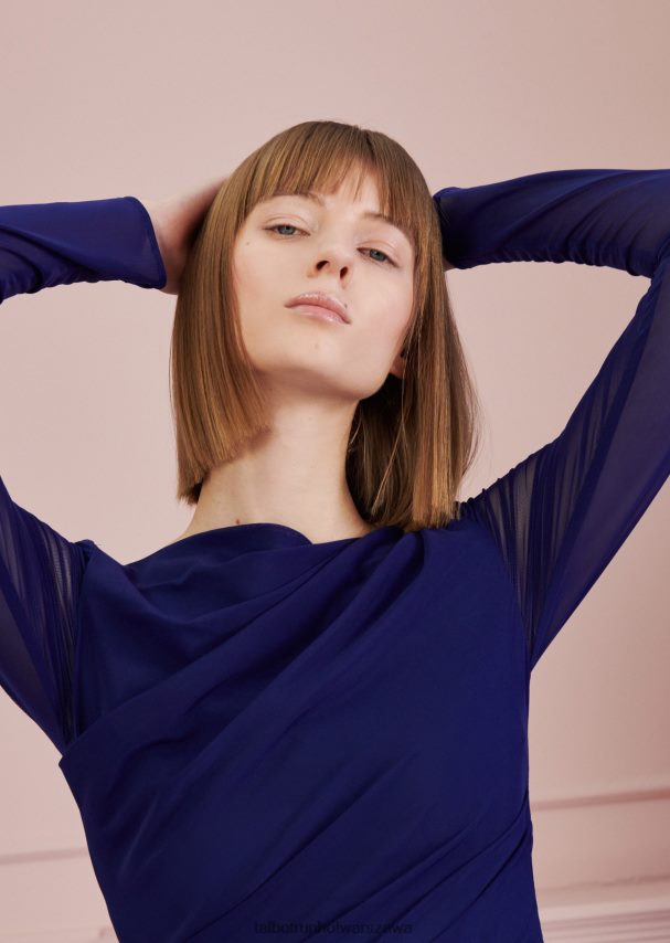 Talbot Runhof odzież kobaltowy błękit kobiety sukienka koktajlowa goji2 0RPB2J165