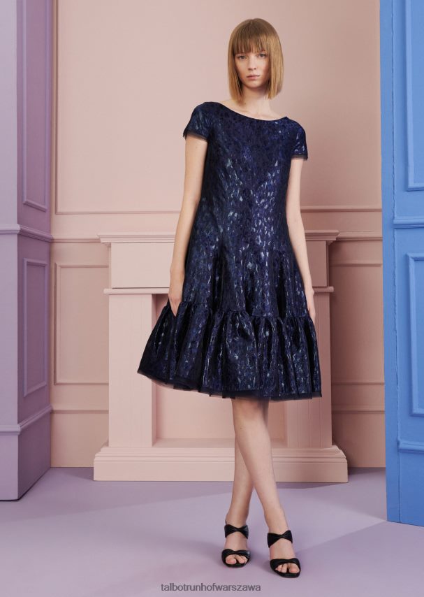 Talbot Runhof odzież królewski granat kobiety sukienka koktajlowa Fontelina11 0RPB2J171