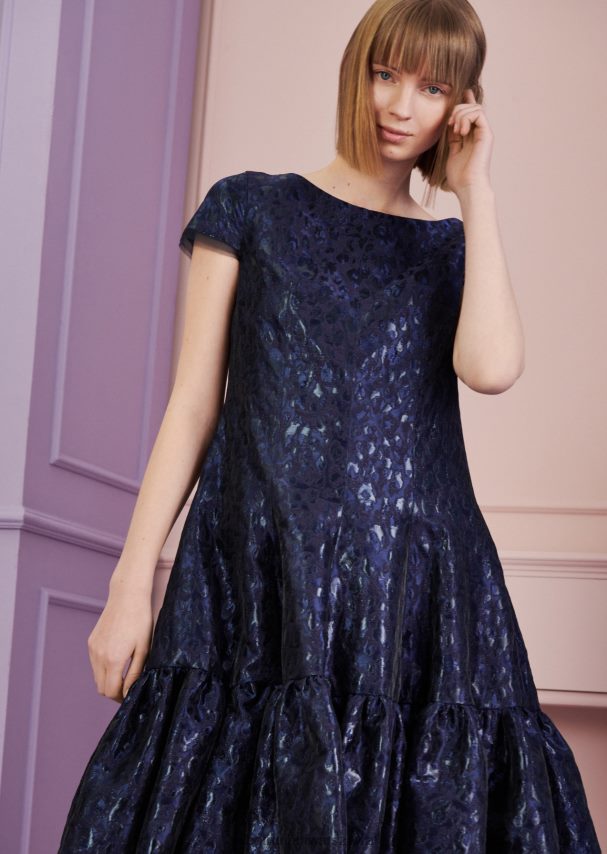 Talbot Runhof odzież królewski granat kobiety sukienka koktajlowa Fontelina11 0RPB2J171