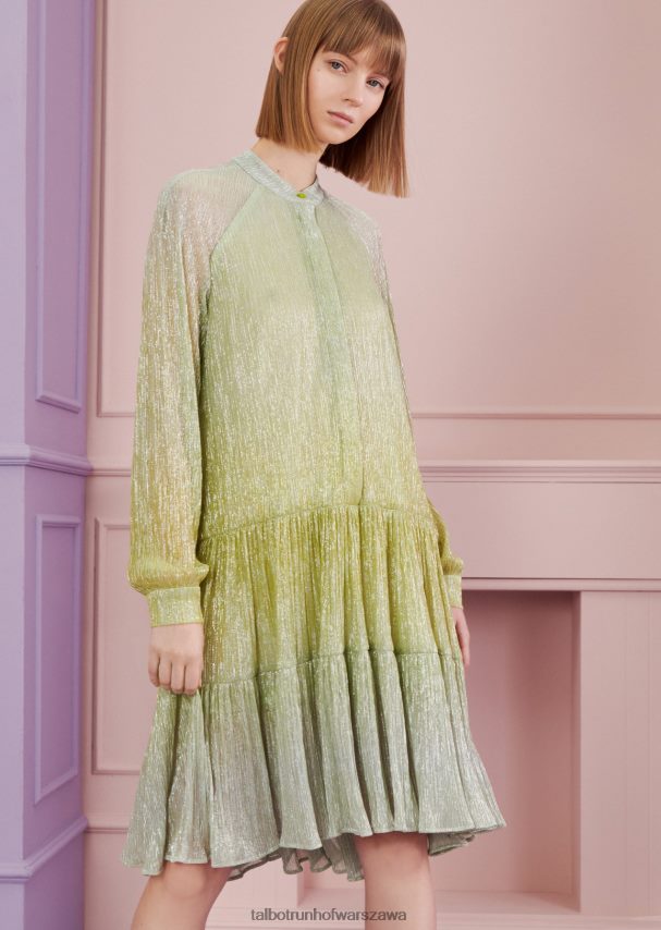 Talbot Runhof odzież limonkowy żółty kobiety sukienka koktajlowa gondolat2 0RPB2J199