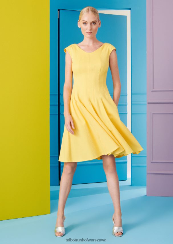Talbot Runhof odzież mimoza żółta kobiety sukienka dzienna lobo6 0RPB2J198