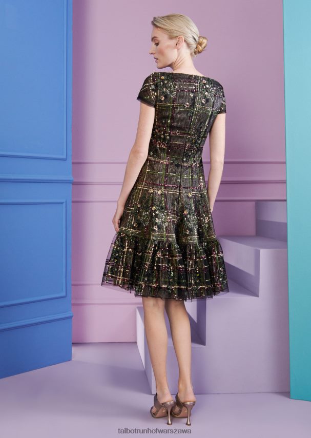 Talbot Runhof odzież myśliwska zieleń kobiety sukienka koktajlowa Fontelina9 0RPB2J151