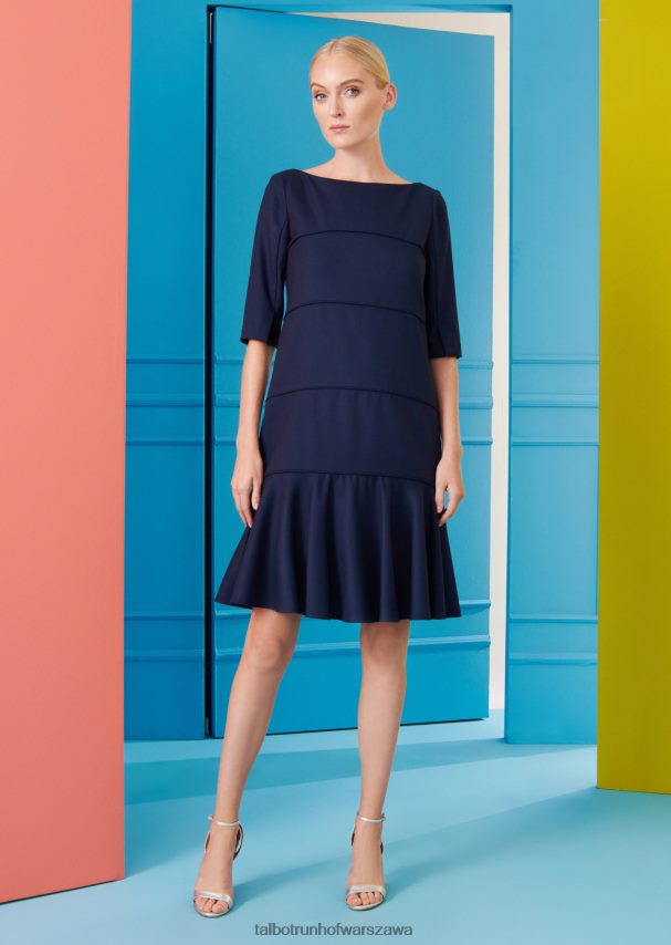 Talbot Runhof odzież niebieska północ kobiety sukienka dzienna gotinga2 0RPB2J187