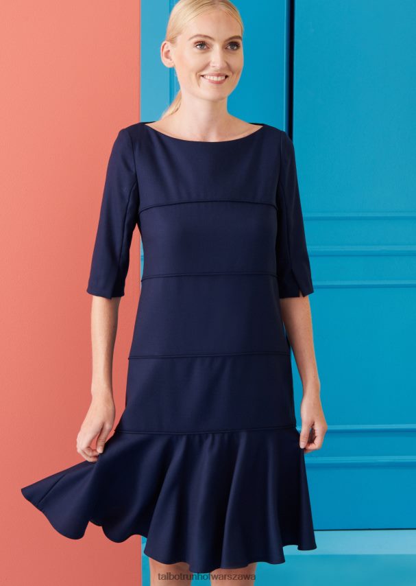 Talbot Runhof odzież niebieska północ kobiety sukienka dzienna gotinga2 0RPB2J187