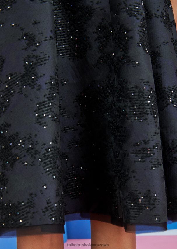 Talbot Runhof odzież niebieska północ kobiety sukienka dzienna solera10 0RPB2J226