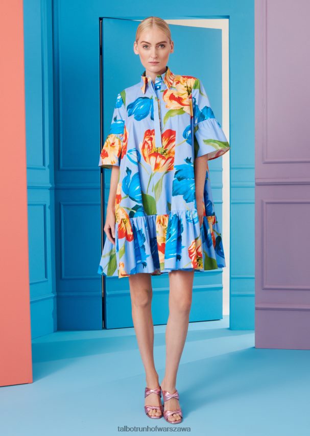 Talbot Runhof odzież niebieskie niebo kobiety sukienka dzienna Gonzo2 0RPB2J190