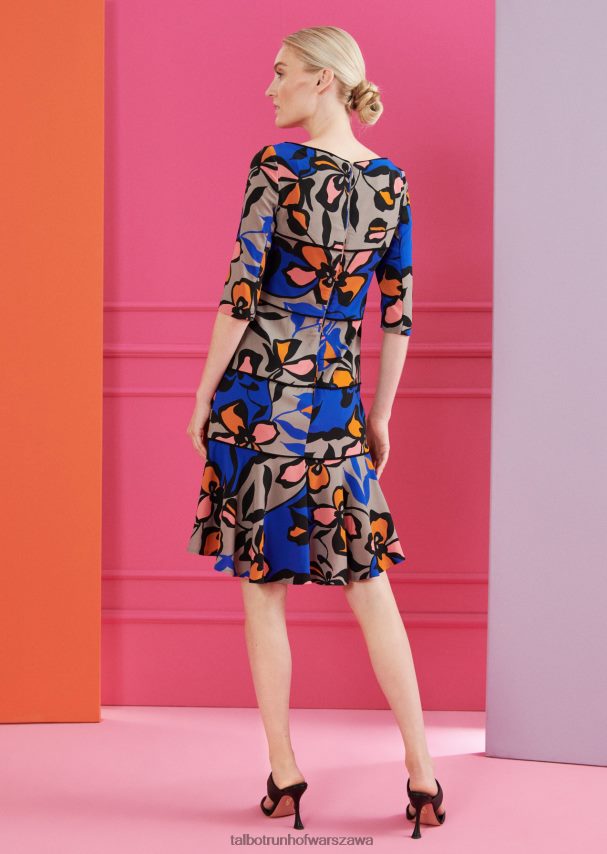 Talbot Runhof odzież szary kobiety sukienka dzienna cortina1 0RPB2J231