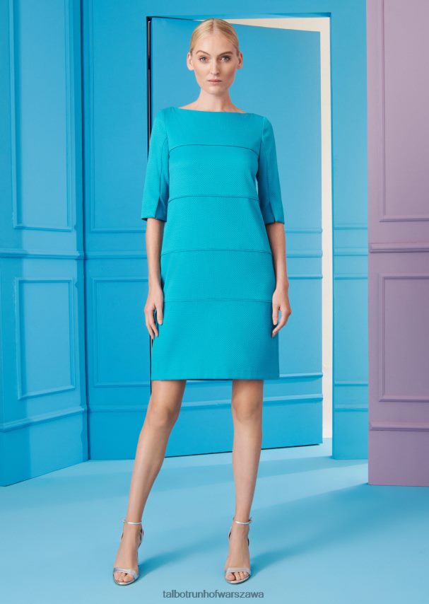 Talbot Runhof odzież turkus zatokowy kobiety sukienka dzienna colman11 0RPB2J219