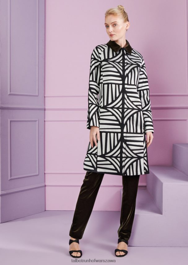 Talbot Runhof odzież czarny biały kobiety płaszcz Cubelle3 0RPB2J350