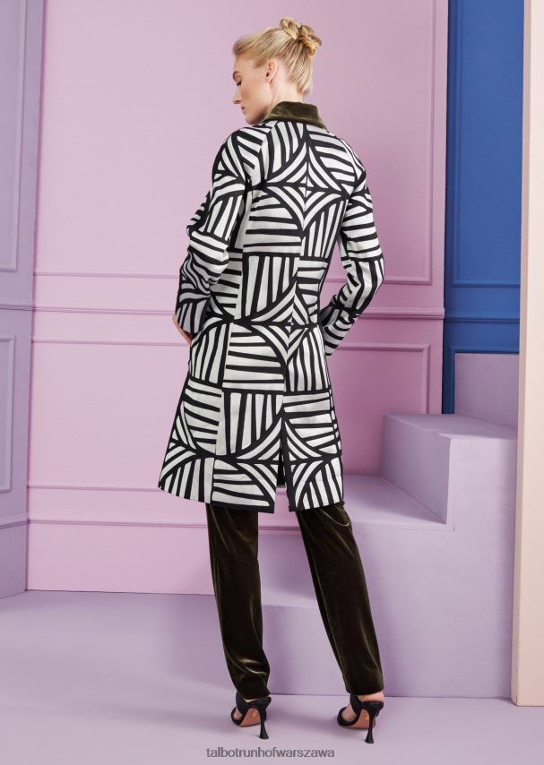 Talbot Runhof odzież czarny biały kobiety płaszcz Cubelle3 0RPB2J350