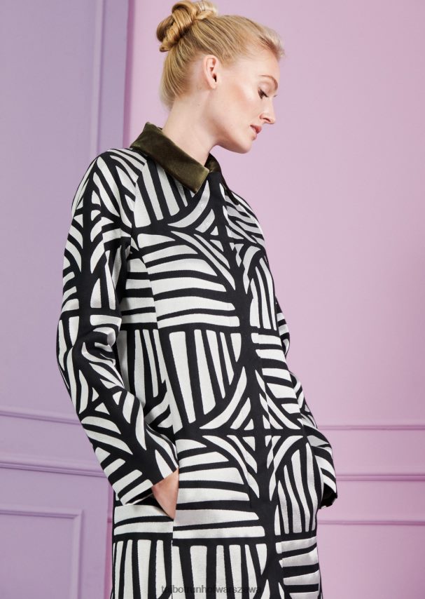 Talbot Runhof odzież czarny biały kobiety płaszcz Cubelle3 0RPB2J350