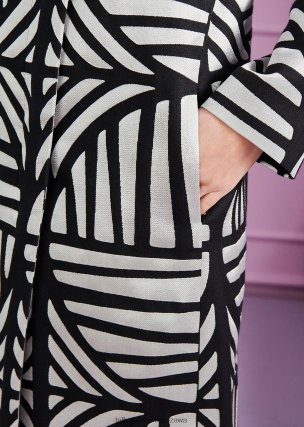 Talbot Runhof odzież czarny biały kobiety płaszcz Cubelle3 0RPB2J350